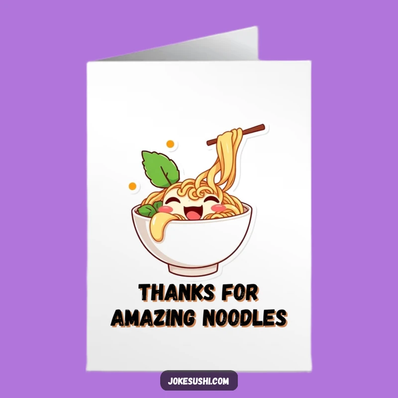 Free Printable Wiggling Ramen Thank You Card - Funny Downloadable Gift