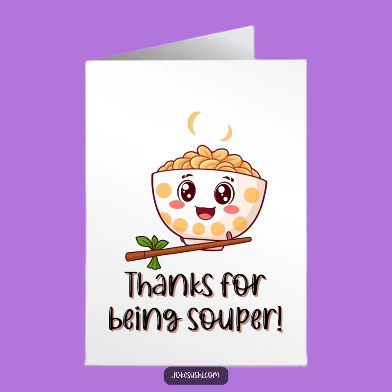 Free Printable Thank You Card: Bouncy Ramen Leap - Funny Downloadable