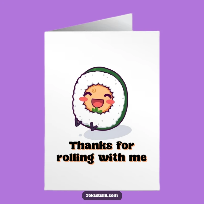 Free Printable Sushi Thank You Card: Rolling Thanks, Downloadable, Delicious Gratitude
