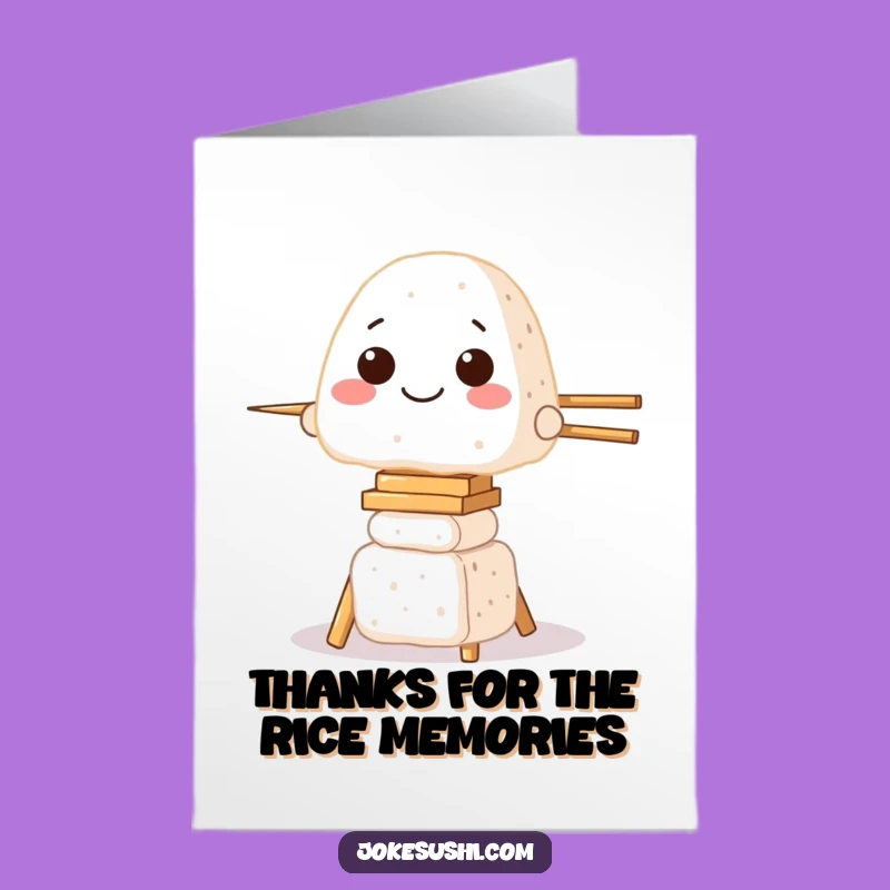 Free Printable Onigiri Thank You Card: Funny Balance Gratitude Downloadable