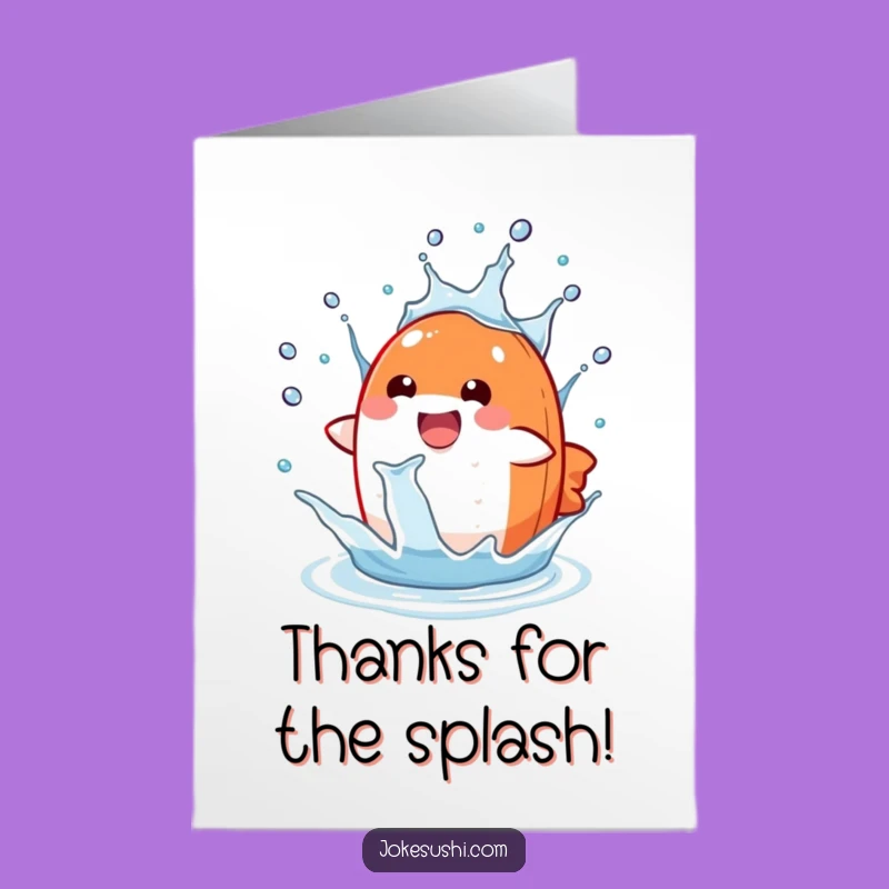 Free Printable Thank You Card: Salmon Splash Thanks for a Grateful Downloadable Gift