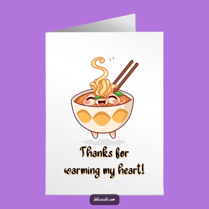 Free Printable Thank You Card: Funny Ramen Character, Charming Downloadable Gift