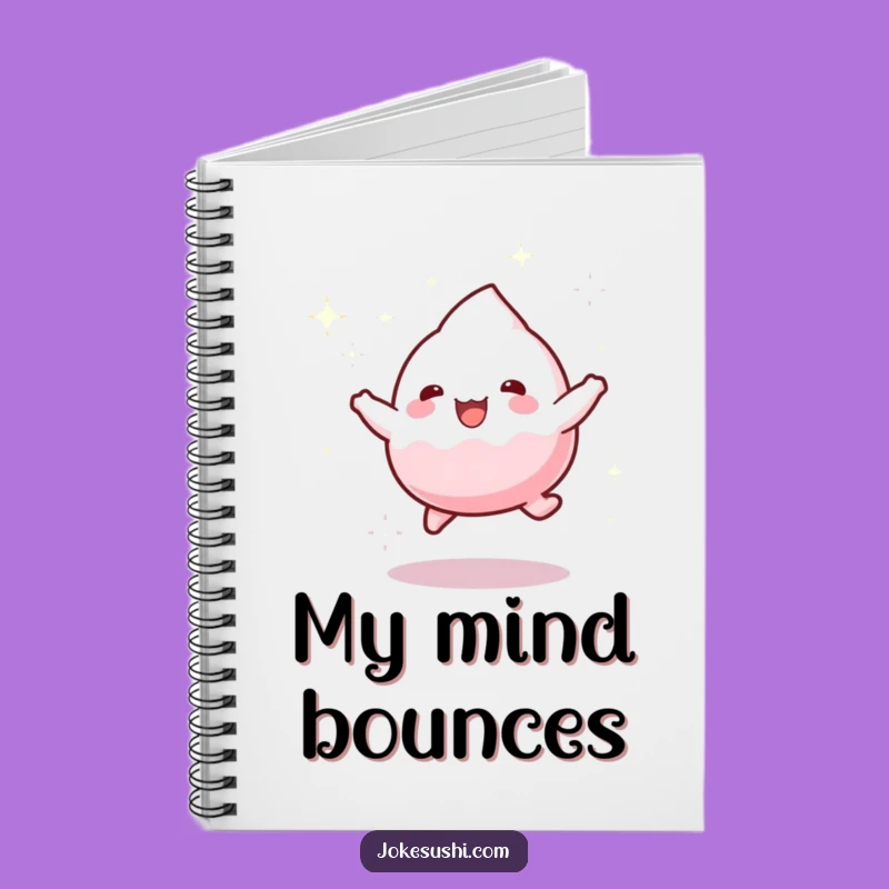 Funny Mochi Bounce Notebook - Playful Journaling with Sparkling Humor Gift