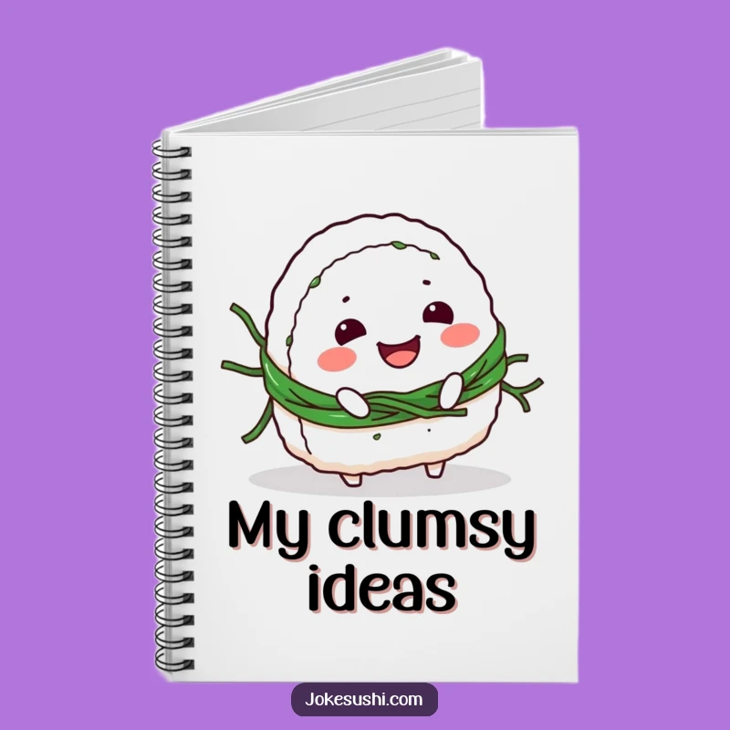 Funny Onigiri Tripping Notebook: Clumsy Thoughts Journal, Seaweed Humor, Perfect Funny Gift
