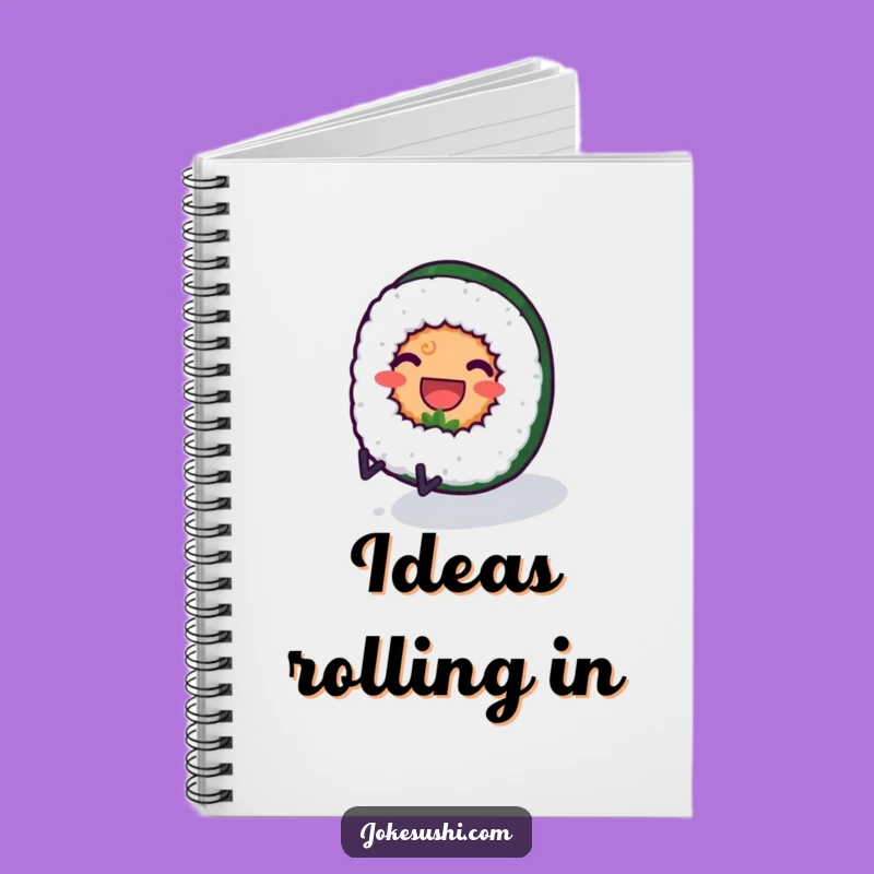 Funny Sushi Notebook: Rolling Character Journal, Foodie Design, Perfect Funny Gift