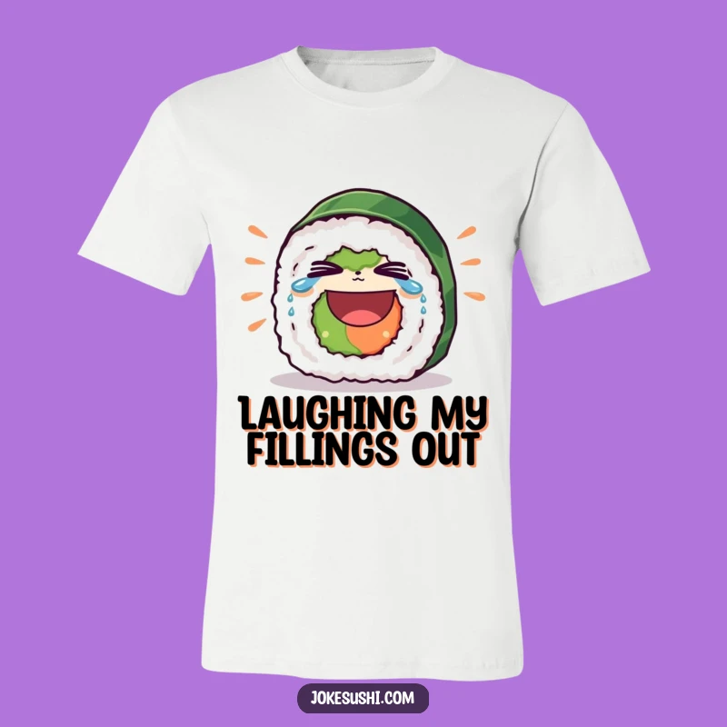Funny Sushi Roll T-Shirt - Hilarious Laughing Character Tee