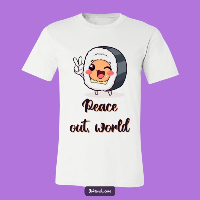 Funny Sushi Roll Peace Sign T-Shirt: Wear Your Joy with This Hilarious Tee