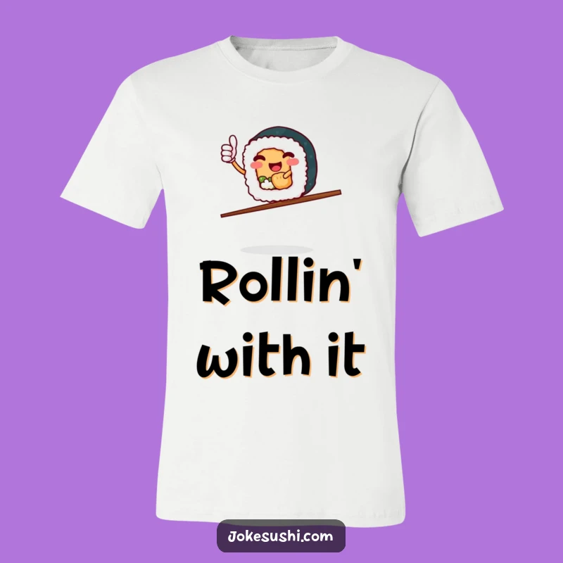 Funny Sushi Roll Thumbs Up T-Shirt - Hilarious Chopstick Balance Graphic Tee