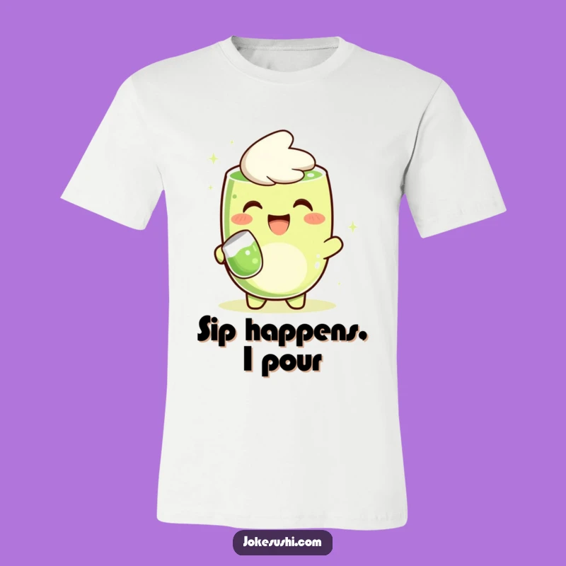 Funny Matcha Green Tea T-Shirt: Grinning Character Pouring Happiness, Great Gift!