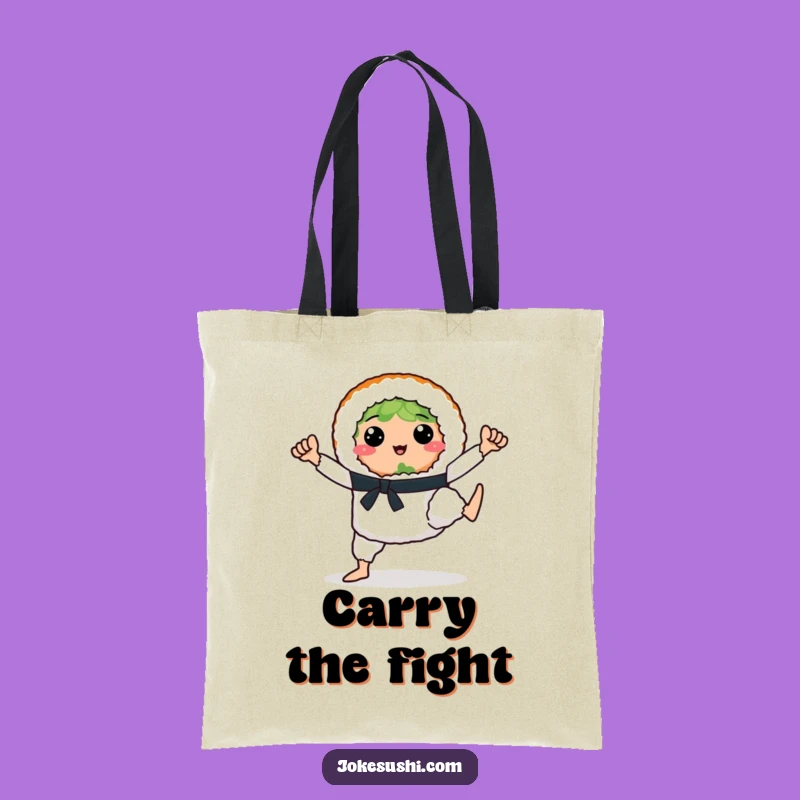 Funny Sushi Karate Tote Bag - Cute & Hilarious Foodie Carry-All
