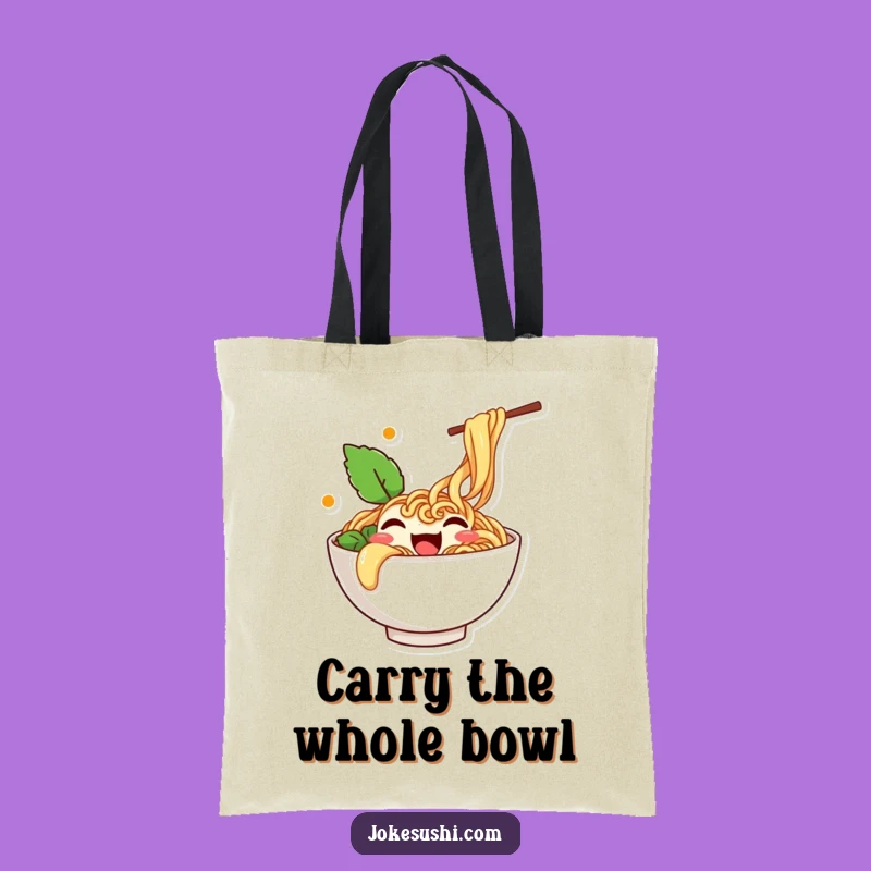 Funny Wiggling Ramen Tote Bag: Noodle Character Accessory