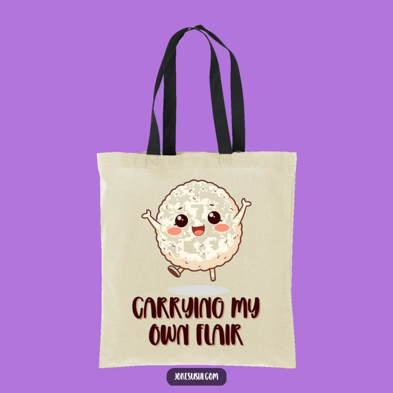 Funny Rice Ball Cartwheel Tote Bag: Stylish and Hilarious Grocery Accessory!