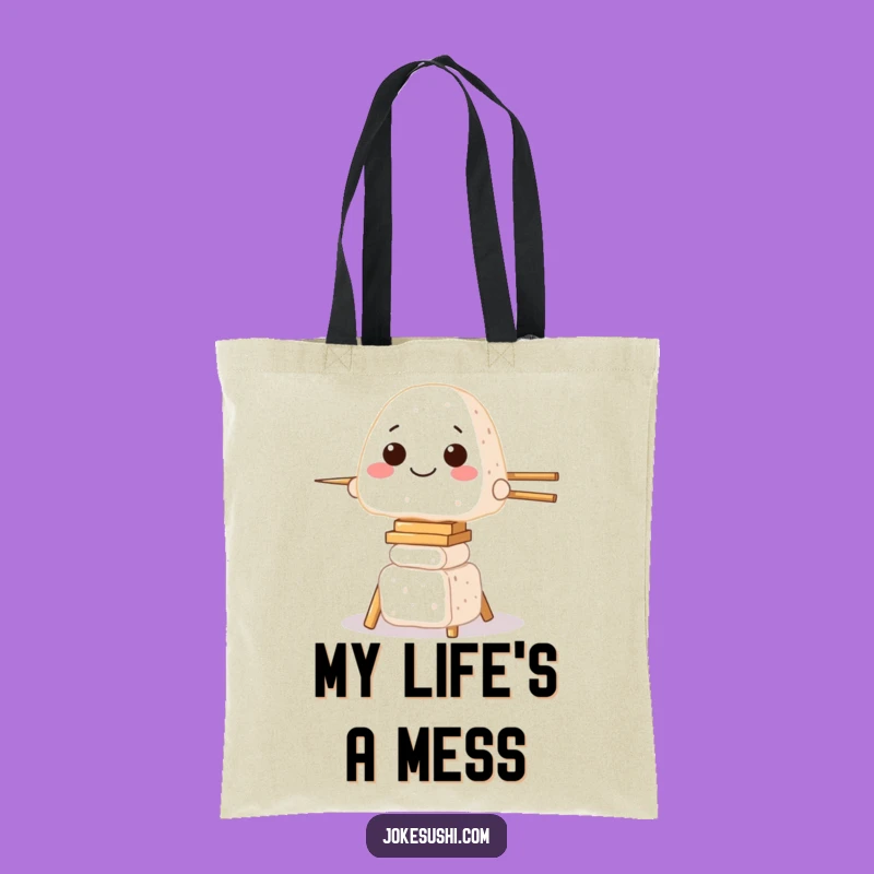 Funny Onigiri Chopstick Tower Tote Bag - Chic & Hilarious Accessory