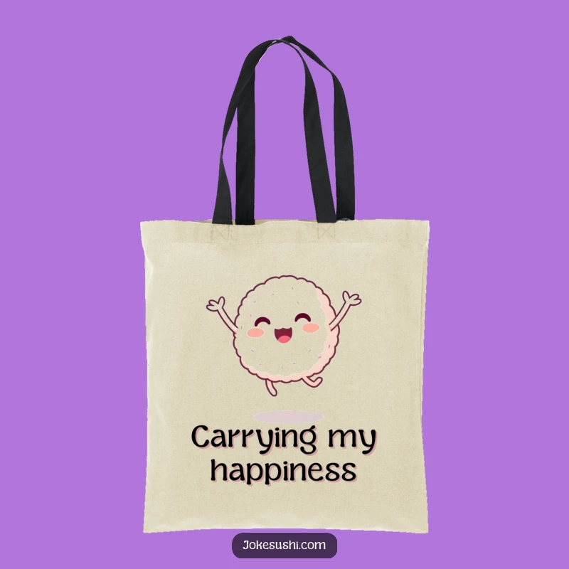 Funny Rice Ball Jump Tote Bag: Happy Character Carryall - Your 'Funny Gift'