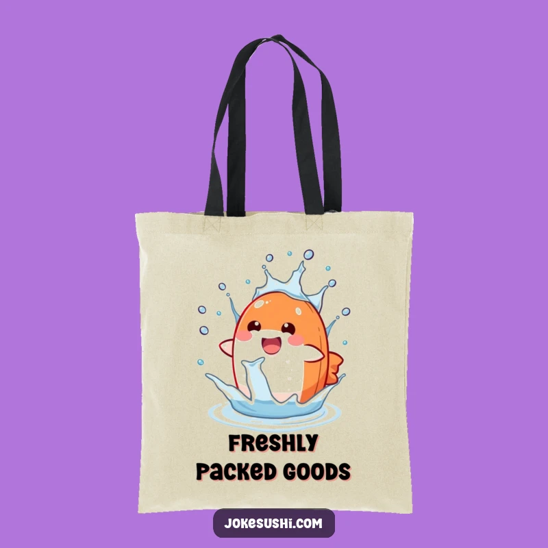 Funny Salmon Nigiri Splash Tote Bag: Carry Your Fun Essentials!