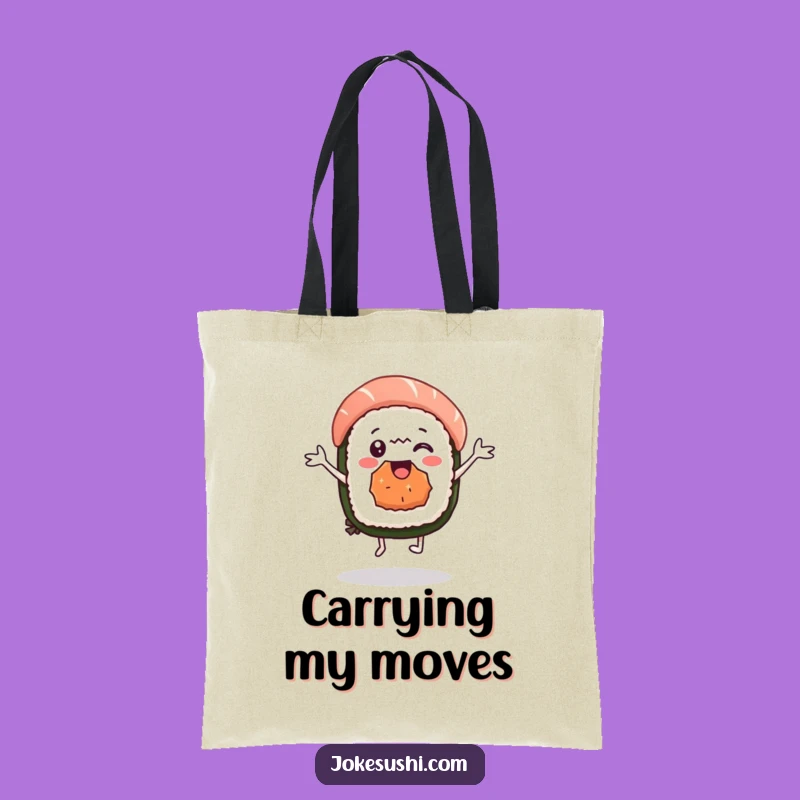 Funny Sushi Dance Tote Bag: Delighted Character, Perfect Foodie Gift!