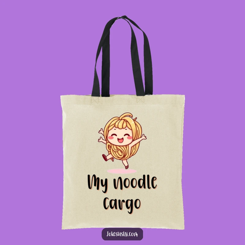 Funny Udon Noodle Cartwheel Tote Bag: Carry Your Joy, Smiling Foodie, Unique Gift