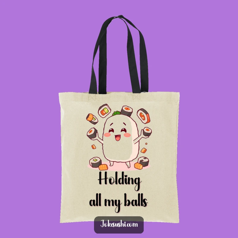 Funny Tote Bag: Onigiri Juggling Sushi Design, Practical & Hilarious Gift For Shoppers